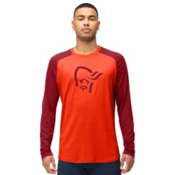 Norrona Canottiera A Maniche Lunghe Uomo - PureUll - Arednalin/Rhubarb