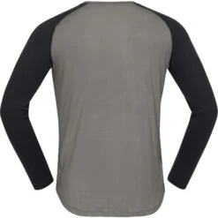 Norrona Canottiera A Maniche Lunghe Uomo - PureUll - Castor Grey/Caviar Melange -Norrona norrona pureull long sleeve baselayer men castor grey caviar melange 2 1257544