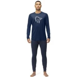 Norrona Canottiera A Maniche Lunghe Uomo - PureUll - Indigo Night -Norrona norrona pureull long sleeve baselayer men indigo night 3 1257558