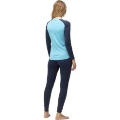 Norrona Canottiera A Maniche Lunghe Donna - PureUll - Aquarius/Indigo Night -Norrona norrona pureull long sleeve baselayer women aquarius indigo night 4 1257613