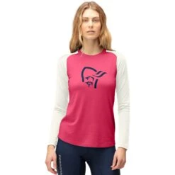 Norrona Canottiera A Maniche Lunghe Donna - PureUll - Honeysuckle/Snowdrop