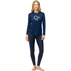 Norrona Canottiera A Maniche Lunghe Donna - PureUll - Indigo Night -Norrona norrona pureull long sleeve baselayer women indigo night 2 1463439