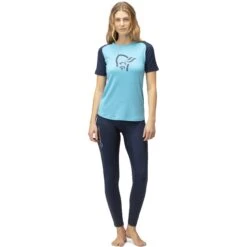 Norrona Canottiera Donna - PureUll - Aquarius/Indigo Night -Norrona norrona pureull t shirt women aquarius indigo night 3 1257812