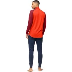 Norrona Canottiera A Maniche Lunghe Uomo - PureUll Zip Neck - Arednalin/Rhubarb -Norrona norrona pureull zip neck baselayer men arednalin rhubarb 5 1518597
