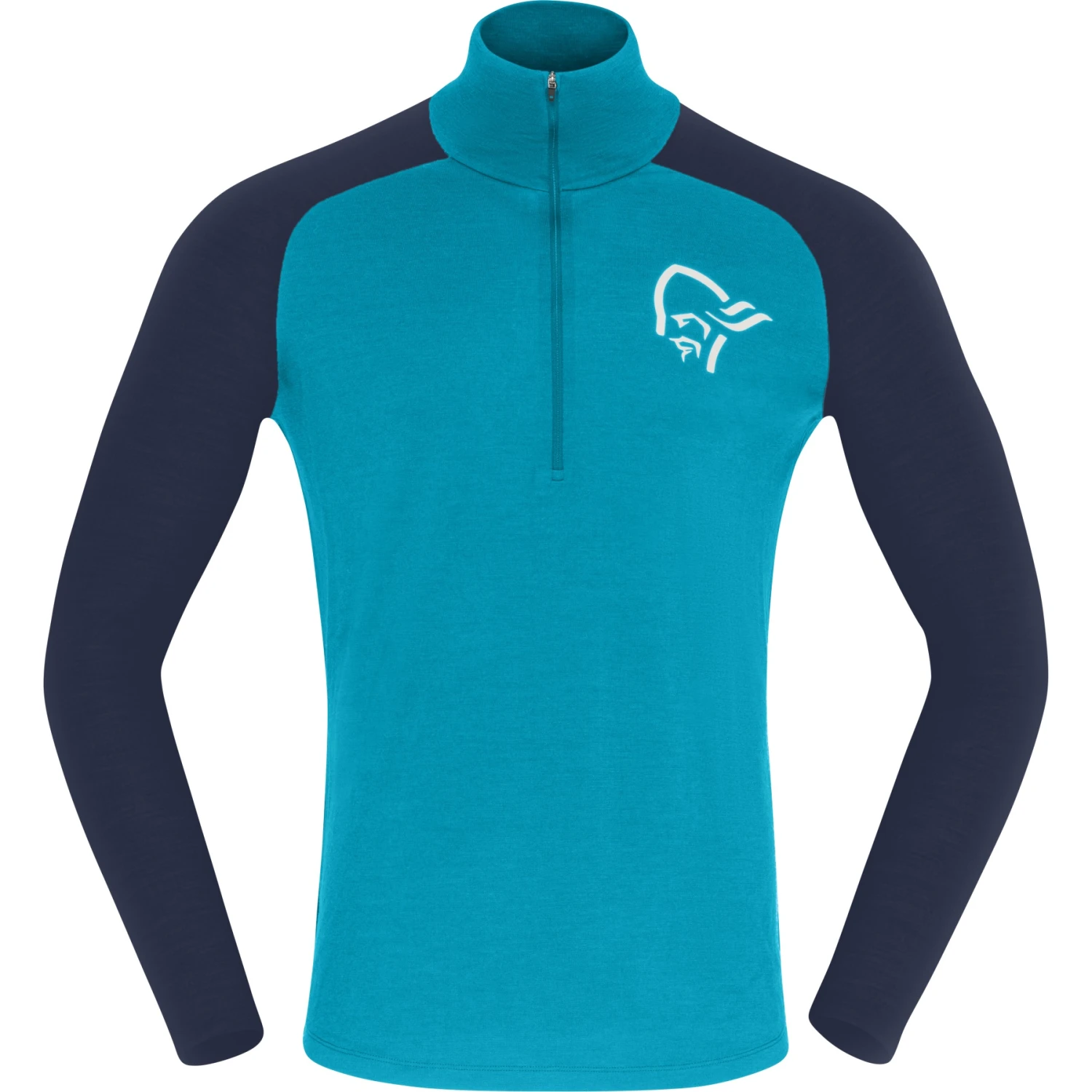 Norrona Canottiera A Maniche Lunghe Uomo - PureUll Zip Neck - Hawaiian Surf/Indigo Night 4 Norrona Canottiera A Maniche Lunghe Uomo - PureUll Zip Neck - Hawaiian Surf/Indigo Night - immagine 2