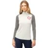 Norrona Canottiera A Maniche Lunghe Donna - PureUll Zip Neck - Snowdrop/Castor Grey -Norrona norrona pureull zip neck baselayer women snowdrop castor grey 1 1463509