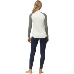 Norrona Canottiera A Maniche Lunghe Donna - PureUll Zip Neck - Snowdrop/Castor Grey -Norrona norrona pureull zip neck baselayer women snowdrop castor grey 4 1257979
