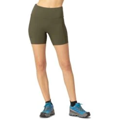 Norrona Legging Donna - Senja Equaliser Stretch 6 Inch - Olive Night/Caviar