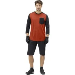 Norrona Maglietta Maniche 3/4 Uomo - Skibotn Wool - Rooibos Tea -Norrona norrona skibotn wool 3 4 t shirt men rooibos tea model 1 1400011