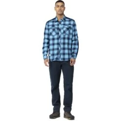 Norrona Camicia In Flanella Uomo - Svalbard - Heritage Blue/Indigo Night -Norrona norrona svalbard flannel shirt men heritage blue indigo night 2 1464353