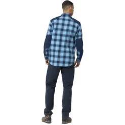 Norrona Camicia In Flanella Uomo - Svalbard - Heritage Blue/Indigo Night -Norrona norrona svalbard flannel shirt men heritage blue indigo night 3 1464354