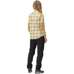 Norrona Camicia In Flanella Donna - Svalbard - Blue Fog/Camelflage -Norrona norrona svalbard flannel shirt women blue fog camelflage model 2 1400018