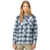 Norrona Camicia In Flanella Donna - Svalbard - Blue Fog/Indigo Night -Norrona norrona svalbard flannel shirt women blue fog indigo night 1 1464249