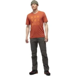 Norrona Maglietta Uomo - Svalbard Wool - Rooibos Tea/Orange Crush -Norrona norrona svalbard wool t shirt men rooibos tea 2 904233