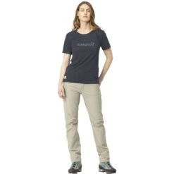 Norrona Maglietta Donna - Svalbard Wool - Indigo Night/Blue Fog -Norrona norrona svalbard wool t shirt women indigo night blue fog model 1 1400061