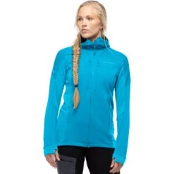 Norrona Giacca Donna - Trollveggen Powerstretch Pro Zip Hood - Hawaiian Surf