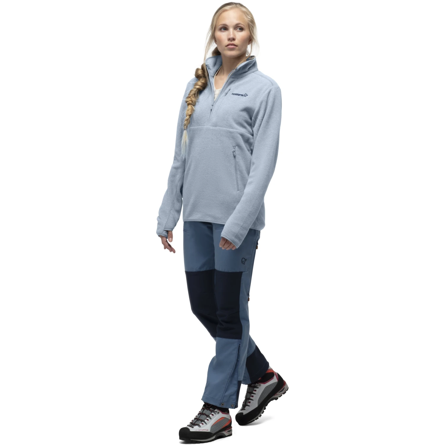 Norrona Pullover Unisex - Warm2 Halfzip - Blue Fog 6 Norrona Pullover Unisex - Warm2 Halfzip - Blue Fog - immagine 4