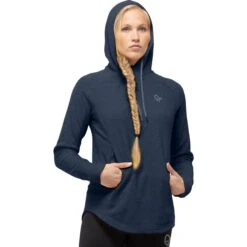Norrona Felpa Con Cappuccio Donna - Warm2 Hood - Indigo Night